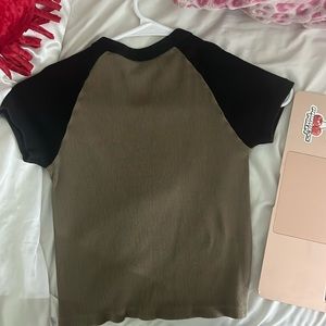 Brandy melville brown baby tee